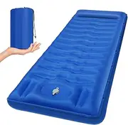 WJnflQN Inflatable Camping Mattress - Outdoor Waterproof Mattress Pad - Lightweight Sleeping Mat with Built-in Pump, Comfortable Backpacking Equipment for Traveling