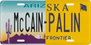 John McCain Sarah Palin Arizona Alaska License plate