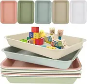 QYINXIU 10 Pcs Plastic Trays Anti-Slip Serving Tray, Multicolor Plastic Art Trays, Arts and Crafts Organizer Tray, Plastic Trays for Classroom, Home Crafts, Painting, Beads