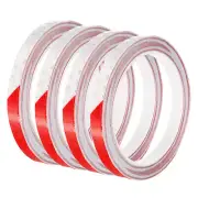 4 Pcs 0.3" x 26 FT Reflective Tape Waterproof Reflective Stickers, Red White