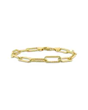 18K Over Italian Silver Paperclip Chain Bracelet NoSize NoColor
