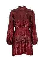 Rixo Samantha Sequin Mini Dress - Burgundy - 10 (UK 10 / S) 10 (UK 10 / S)