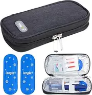 YOUSHARES Insulin Cooler Travel Case Diabetic Insulated Organizer Portable Cooling Bag for Insulin Pen and Medication Diabetic, Insulin Travel Case Supplies with 2 TSA Approved Ice Pack (Black)