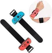 2 Pack Wrist Bands Compatible with Nintendo Switch Joy-Cons Controller, Adjustable Strap for Just Dance Game 2019 Blue and Red