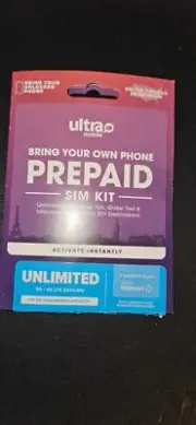 Ultra Mobile Sim card kit with unlimited data text call