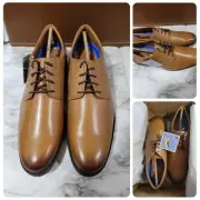 Clarks Whiddon Plain Oxford Dress Shoes - Men's Size 10.5 M - Dark Tan Leather