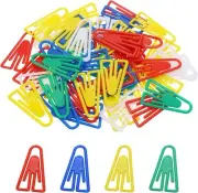 Tupalizy 50PCS Plastic Paper Clips Bookmarks Smooth Colored Paperclip 35mm