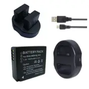 Dual Charger / Battery for Panasonic DMW-BLG10E Lumix DC-GX9 GX7 DC-TZ90
