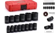 14 Pieces 1/2-Inch Drive Shallow Impact Socket Set, Metric, 6-Point, 11mm to