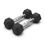 2kg x 2 Hex Rubber Coat Iron Dumbell Home Gym Strength Weight Commercial Grade
