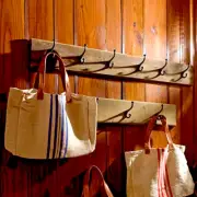 Reclaimed Wood Wall Rack Metal Hooks Coat & Hat Storage