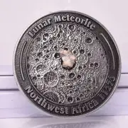 LUNAR METEORITE NWA in COLLECTORS COIN 11273 Found 2017 Algeria MT104