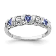 14k White Gold 2.75mm Tanzanite AAA Diamond ring