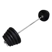 Total 167kg - 180cm Olympic Barbell Weight Set - Rubber Coated Weight Plate