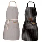 2 Pack Adjustable Bib Apron with 2 Pockets Chef Cooking Kitchen Restaurant