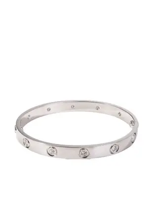 pre-owned 18kt white gold Love diamond bangle bracelet