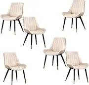 Accent Chair Nordic Modern Dining Chair, Kitchen Chairs Set of 6, Side Chair with Ergonomic Backrests, PU Leather Makeup Chair Reading Seating