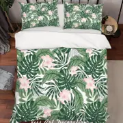 3D Tropical Green Leaves Quilt Cover Set Bedding Set Pillowcases 74