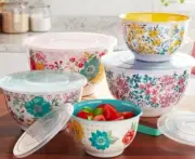 Pioneer Woman ~ Ten (10) Piece Nesting Bowl Set ~ Melamine ~ Fancy Flourish