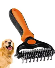 Undercoat rake for Dogs，Dog Deshedding Brush for Large Dogs，2 in 1 Dematting ...