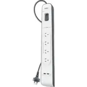 BELKIN BSV401au2M 2.4 Amp USB Charging 4 Way Power Board Surge Protection