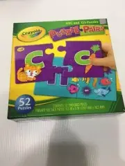 Crayola Puzzle Pairs ABC And 123 Puzzles 52 TWO SIDDED PIECES , NEW