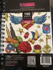Artisto 5.5X8.5” Premium Sketch Book 100 sheets Spiral Bound 84lb USA Made