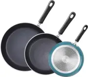 3-Piece Cook N Home Nonstick Saute Fry Pan Skillet Set, 8, 9.5, and 11-Inch Kit