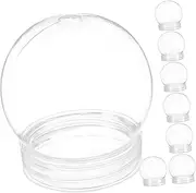 Ciieeo 8pcs Small Snow Globe Plastic Clear Globes with Screw Off Caps Candy Balls