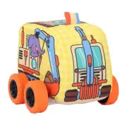 Fabric Pull Back Car Portable Cartoon Cute Baby Soft Car Toy For Toddler EJ