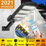Solar 213LED Street Light Motion Sensor Remote Control Wall Flood Yard Outdoor