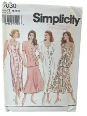 Simplicity Sewing Pattern 9030 Dress Skirt Top Misses Size 10-14