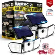 Bionic Flood Light 2 Pk Motion Sensor Outdoor Lights 500 Lumens Solar Motion Lig