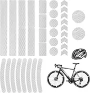 42 Pcs Reflective Stickers, Reflective Helmet Bicycle Stickers Multi Shapes Driveway Reflectors Night Sticker for Hard Surfaces Motorcycle, Helmets, Bicycles, Wheelchairs