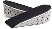 [Generic] One Pair Breathable Memory Foam Height Increase Insole Invisible Increased Heel Lifting Inserts Shoe Lifts Shoe Pads Elevator Insoles for Men Women (Black, 2cm)