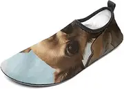 [BTCOWZRV] Water Shoes for Women Men Brown Chihuahua Angel Wings Water Sports Shoes Slip-on Breathable Lightweight Athletic Aqua Sock