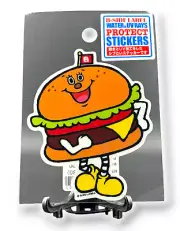 Hamburger Sticker Cheeseburger Happy Dancing Quirky Fun Japan B-Side Label