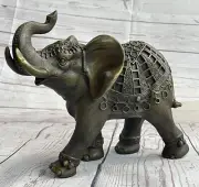 Signed Original Milo African Elephant Bronze Statue Sculpture Hot Cast Figure NR