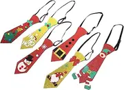 [Abaodam] Snowman Reindeer Christmas Tree Tie 6 Neckties Christmas Decor Cosplay Props Easy to Wear