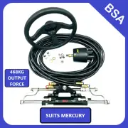 Outboard Boat Hydraulic Black Steering wheel Kit Mercury Up To 300HP 468KG Force