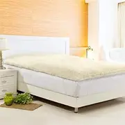 Australian Made Fully Fitted/Straps Reversible Luxury Wool Underlay/Underblanket (Four Corner Straps, 91 x 188cm (Single))