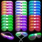 60 Pcs Glow in the Dark Glasses, 6 Colors LED Glasses Bulk Party Supplies for Ki