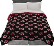 Franco Naruto Anime Akatsuki Pattern Bedding Soft Microfiber Comforter, Queen, (Official Naruto Product)