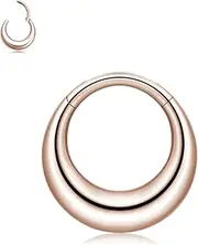 [MissNity] 20G, 18G, 16G, 14G Hinged Nose Rings Hoop with Gem in 316L Surgical Steel, Septum Clicker Cartilage Earrings Conch Daith Helix Rook Ear Lobe Piercing Jewelry, Diameter 6mm to 12mm