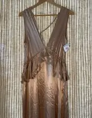 Top Shop Maxi Taupe Ruffle Dress 4 Read