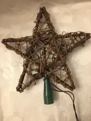 Kurt S Adler 10 Light Gold Rattan Star Tree Topper Brand New