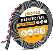 FINDMAG Magnetic Tape 10 Feet Flexible Magnetic Strip with Strong 3M Self Adhesive Magnet Tape Roll Perfect for Craft and DIY Projects, whiteboards & Fridge - 0.08" Thick x 1/2" Wide, 1 Roll
