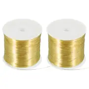 164Ft 26 Gauge Jewelry Wire, Jewelry Beading Wire 50M/0.4mm Gold Pack of 2