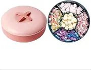 Food Platters with Lids Food Tray Snack Tray with Lid, Divided Serving Tray, Fruit Platter Tray for Parties, for Candy, Appetizer, Snack, Dried Fruit, Nuts, Vegetable(Pink)