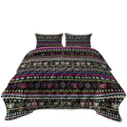 Purplish African Design Coverlet